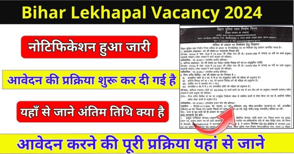 Bihar Lekhapal Vacancy 2024